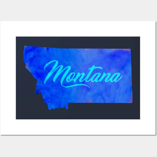 The State of Montana - Watercolor Wall Art by loudestkitten